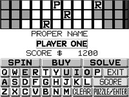 In game image of Wheel Of Fortune on the Tiger Game.com.